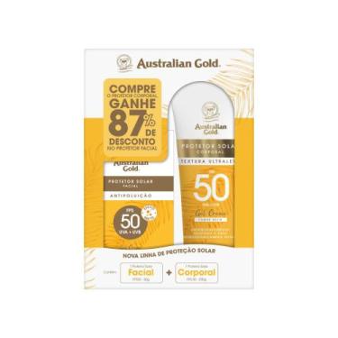 Imagem de Kit Protetor Solar Gel Creme Toque Seco Fps 50 Australian Gold 200G