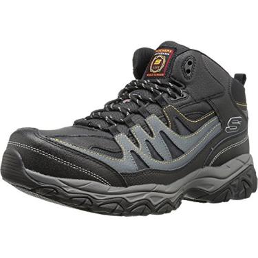 Imagem de Bota de trabalho masculina Holdredge Rebem da Skechers, Black Leather/Charcoal Trim, 12 Wide