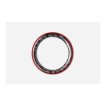 Imagem de LAYGU Carro Ignição chave interruptor anel tampa de fibra de carbono furo círculo adesivos decoração, para Ford Mustang 2009-2015 acessórios
