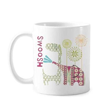 Imagem de Girafa Elefante Moinho de Vento Caneca Verde Cerâmica Caneca de Café Porcelana