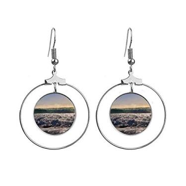 Imagem de Brincos Sunshine Ocean Water Wave Science Nature Picture Brincos pendentes Joias Círculo de gota