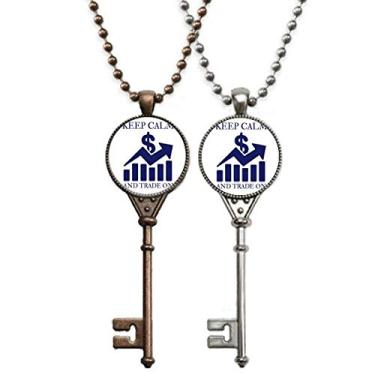 Imagem de OFFbb-USA Calm Trading Trend Money Art Deco Presente Fashion Chaveiro Pingente Joias Decoração Casal