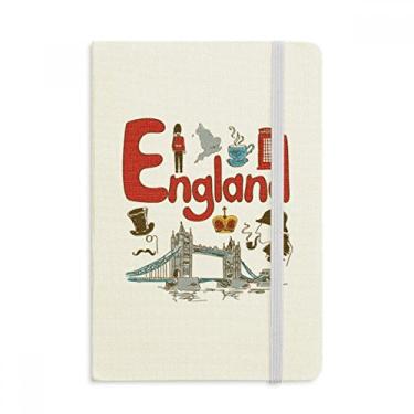 Imagem de Caderno de anotações com símbolo nacional da Inglaterra, capa dura de tecido, diário clássico