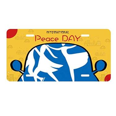 Imagem de DIYthinker Esqui inverno esporte azul contorno placa placa etiqueta decoração carro dia da paz