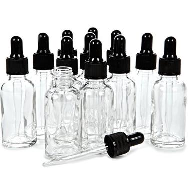 Imagem de Vivaplex, 12 garrafas de vidro transparentes de 30 ml, com conta-gotas de vidro