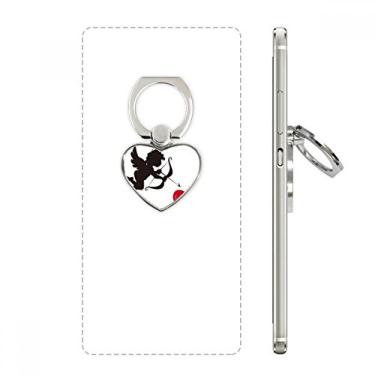 Imagem de Suporte universal de anel de telefone com estampa de coração vermelho do anjo do Cupido