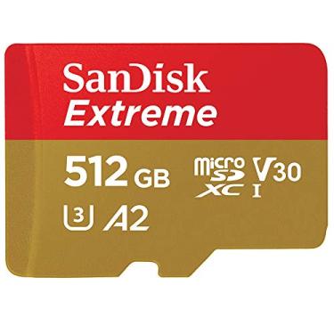 Imagem de Cartão de memória SanDisk 512GB Extreme microSDXC UHS-I com adaptador - C10, U3, V30, 4K, A2, Micro SD - SDSQXA1-512G-GN6MA