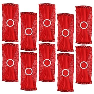 Imagem de Cinto de cadeira, fita de cadeira decorativa reutilizada para festas para banquetes (vermelho)