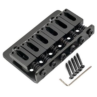 Imagem de Musiclily 65mm Metal Fixed Ponte Top Load Bridge Hardtail para 6 Cordas Fender Strat Tele Guitarra, Preto