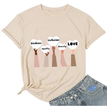 Imagem de Camiseta Kindness Teacher Different But Equal Equality Inclusion Diversity Love Special Education Inspirational Top, Bondade, G