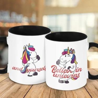 Imagem de Caneca Decorativa Divertida - Believe In Unicorns Unicórnios - Legiao 