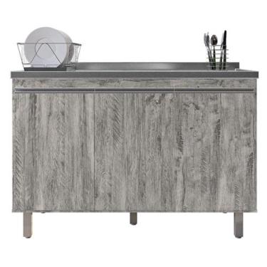 Imagem de Gabinete Para Cozinha 3 Portas Malu Rústico 120cm Sem Tampo Nathan Móv