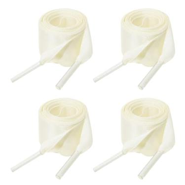 Imagem de Tupalizy 2 pares de fitas de cetim planas, cordões para mulheres, tênis, botas, tops altos, presentes de festa de casamento, decoração, 2 cm de largura, Bege, 31Inch