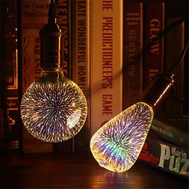 Imagem de Lâmpada Decorativa de Lâmpada de Fogos de Artifício 3D Vintage para Casamento de Festa Em Casa, 4W E27 Fireworks Lamp (579)