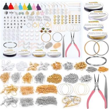 Imagem de Kit de achados de joias EuTengHgo com ferramentas de joias e suprimentos de fabricação de joias premium – miçangas, borlas, pingentes, arame, cordões para pulseiras, colares, reparos de brincos e
