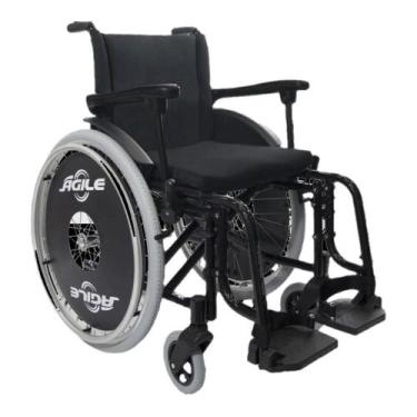 Imagem de Cadeira De Rodas Alumínio Agile 120Kg 44X42X40 Pr. Jaguaribe