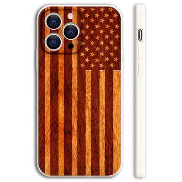 Imagem de Capa de telefone padrão Redwood bandeira americana para iPhone 14 Pro Max branco antigo TPU macio capa protetora à prova de choque presente para homens meninos mulheres meninas