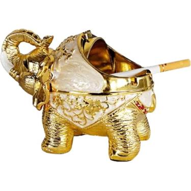Imagem de Cinzeiro De Elefante à Prova De Vento, Cinzeiro De Cigarro De Metal Para Casa Sala De Estar Suprimentos Para Sala De Chá, D, 14 * 9 * 11CM
