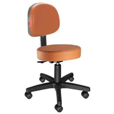 Imagem de Mocho Estética Secretária Laranja Cadeira Brasil Courvim