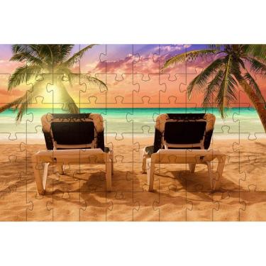 Imagem de Kit 2 Quebra-Cabeça Paisagens Praias Do Mundo 40 Peças