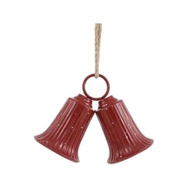 Imagem de Fenteer Enfeite de sino de Natal, pingente leve, decoração de árvore de Natal para fazenda, café, casamento, hotel, festa, lembrancinha, Vermelho