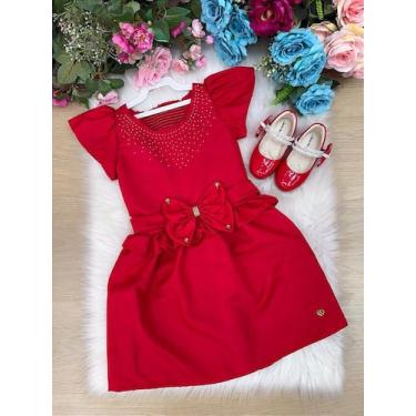 Imagem de Vestido Infantil Vermelho Luxo Blogueirinha para Festas - Fabuloso Ate
