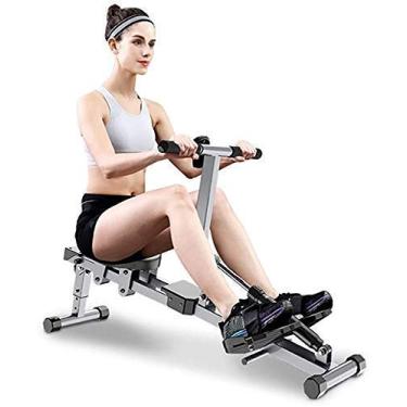 Imagem de Máquina de Remo Pequena Máquina de Remo Dobrável para Exercício Doméstico Equipamento de Fitness Aeróbico Máquina de Remo Doméstico com Resistência Ajustável