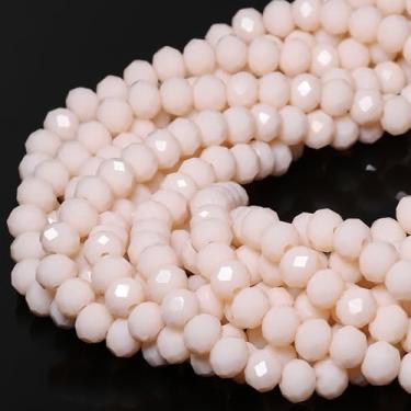 Imagem de 5 fios 6 mm 375 peças contas de cristal rosa, contas de vidro de jade de porcelana Song Xi para fazer joias, pedra preciosa para colar, brincos, artes e artesanato, bricolage e suprimentos de