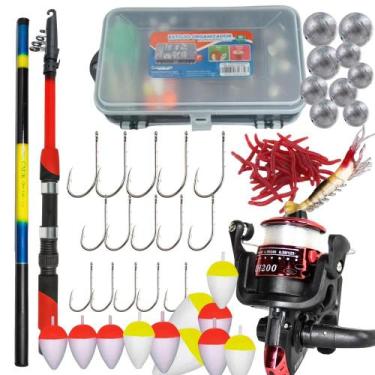 Imagem de Conjunto Pesca Profissional  2 Varas, 1Molinete , Estojo Organizador A
