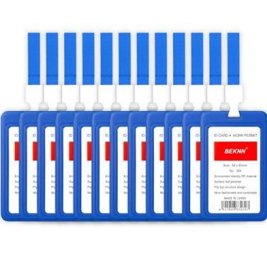 Imagem de Kit 12 Porta Crachá Vertical com cordão Estudante Empresa identificaçã