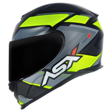 Imagem de Capacete Moto Asx Eagle Fast Amarelo Esportivo +Viseira Fume, Preto Am