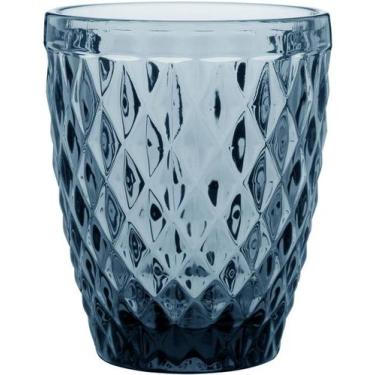 Imagem de Copo Home&Co 10x8x8cm Vidro Azul 270ml 6pçs Bebidas Água Suco e Coquet