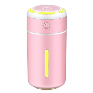 Imagem de Mini umidificador purificador de ar para carro casa desktop Pm2.5 7 cores lâmpada aromaterapia carregamento USB purificador de ar automático névoa, rosa