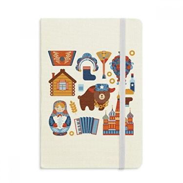 Imagem de Caderno com estampa de marco nacional da Rússia em tecido com capa dura e diário clássico