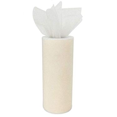 Imagem de Tecido de tule – 15 cm de largura x 25 metros, Marfim, 6 Inch x 25 yards