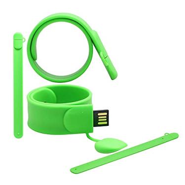 Imagem de Flash Drive em forma de pulseira de 16 GB USB Flash Drive Memory Stick Thum Drive USB Flash Disk U Pen Drive USB Disk Pen Drive USB Armazenamento externo USB Stick PenDrive (verde)