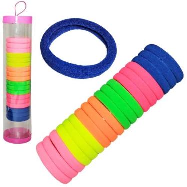 Imagem de Kit acessorios para cabelo elastico / rabico com 18 pecas 4cm de ø no 