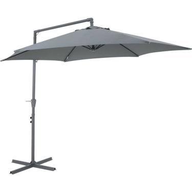 Imagem de Ombrelone Suspenso Bel Veneza 3 Metros Cinza Guarda Sol com Base de Apoio p/ Piscina, Varanda, Jardim