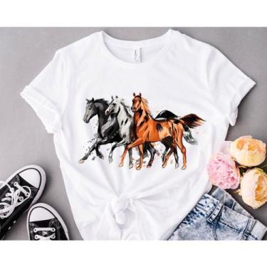 Imagem de Blusa T-shirt Feminina Cavalo - loja dinka, P