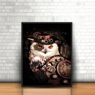 Imagem de Quadro Decorativo Coruja Pirata 45X34Cm Vidro Moldura Preta - Quadros 