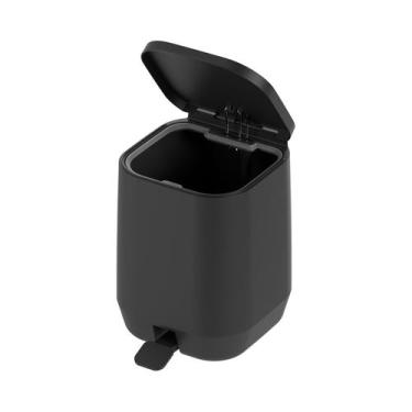 Imagem de Lixeira De Pedal Ou Linha Aura 6 litros Pedal resistente, Preto