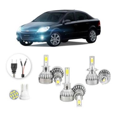 Imagem de Kit Lampada Led Chevrolet Vectra 2009 2011 H3 H1 H7 20000lm - V10, Bra