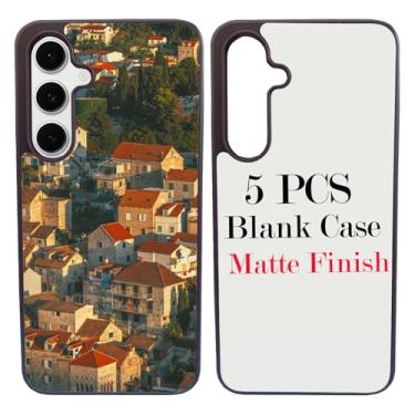 Imagem de JUSTRY Capa de telefone em branco sublimação 5 peças para Samsung Galaxy S24 FE, fácil de sublimar DIY 2 em 1 2D capa de borracha macia imprimível por transferência de calor capa de telefone +