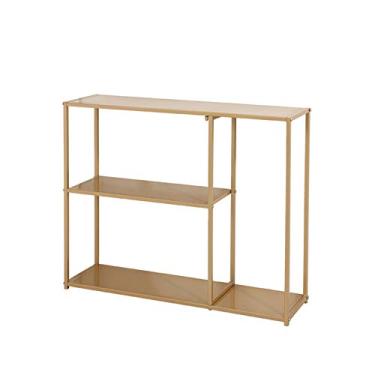 Imagem de Mesa de console, mesas de sala de estar, mesas de console - Changjx mesa de armazenamento multifuncional, mesa lateral de ferro para sala de estar, apartamento, escritório, loja, suporte de exibição
