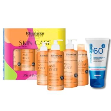 Imagem de Kit Skincare Vitamina c Clareador +Protetor Solar s/cor FPS60-5 ITENS