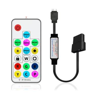 Imagem de Controladora de Led ARGB, Padrão 3 Pinos, 5V, Alimentação MOLEX, Para Cooler Fan e Dispositivos de Led, Com Controle Remoto