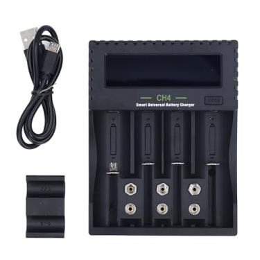 Imagem de RiToEasysports Carregador de Bateria Universal Inteligente, Carregador de Bateria de 4 Baía Com Tela LCD para Li Ion ni Mh ni Cd Aa Aaa Aaaa Recarregável