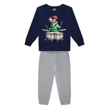Imagem de Conjunto Moletom Com Punhos Infantil Menino Estampado Kyly-Masculino