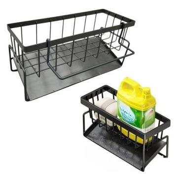 Imagem de Organizador Multiuso Prateleira Preta Pia Cozinha Lavanderia - Top Rio