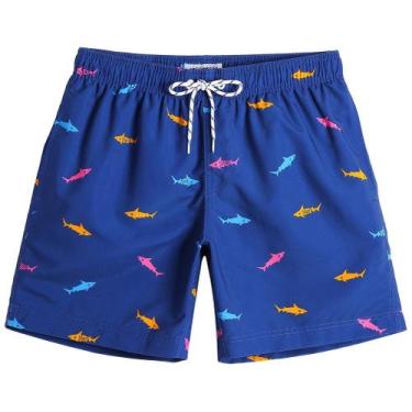 Imagem de Shorts de banho maagic masculinos Slim Fit Quick Dry com forro de malh
